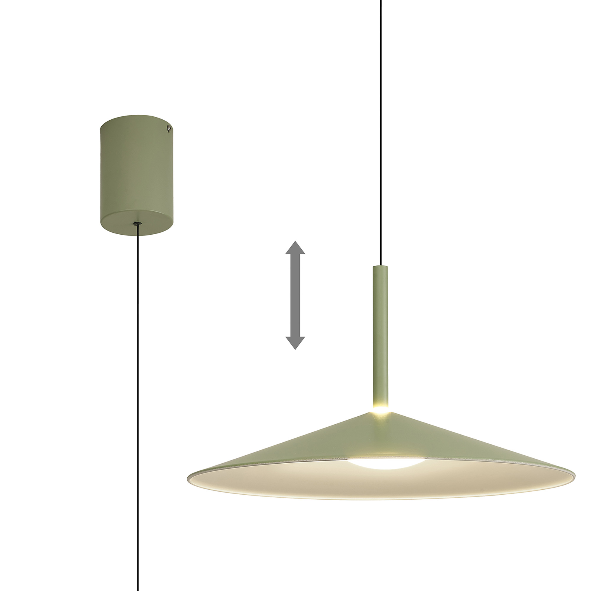 M7898  Calice 48cm Rise And Fall Pendant 16W LED 3000K Green